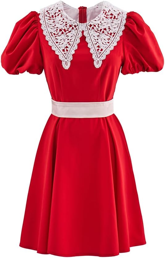 RocailleCos Little Orphan Annie Cosplay Costume Annie Red Dress Musical theater Dress Adult Halloween Outfit for Women