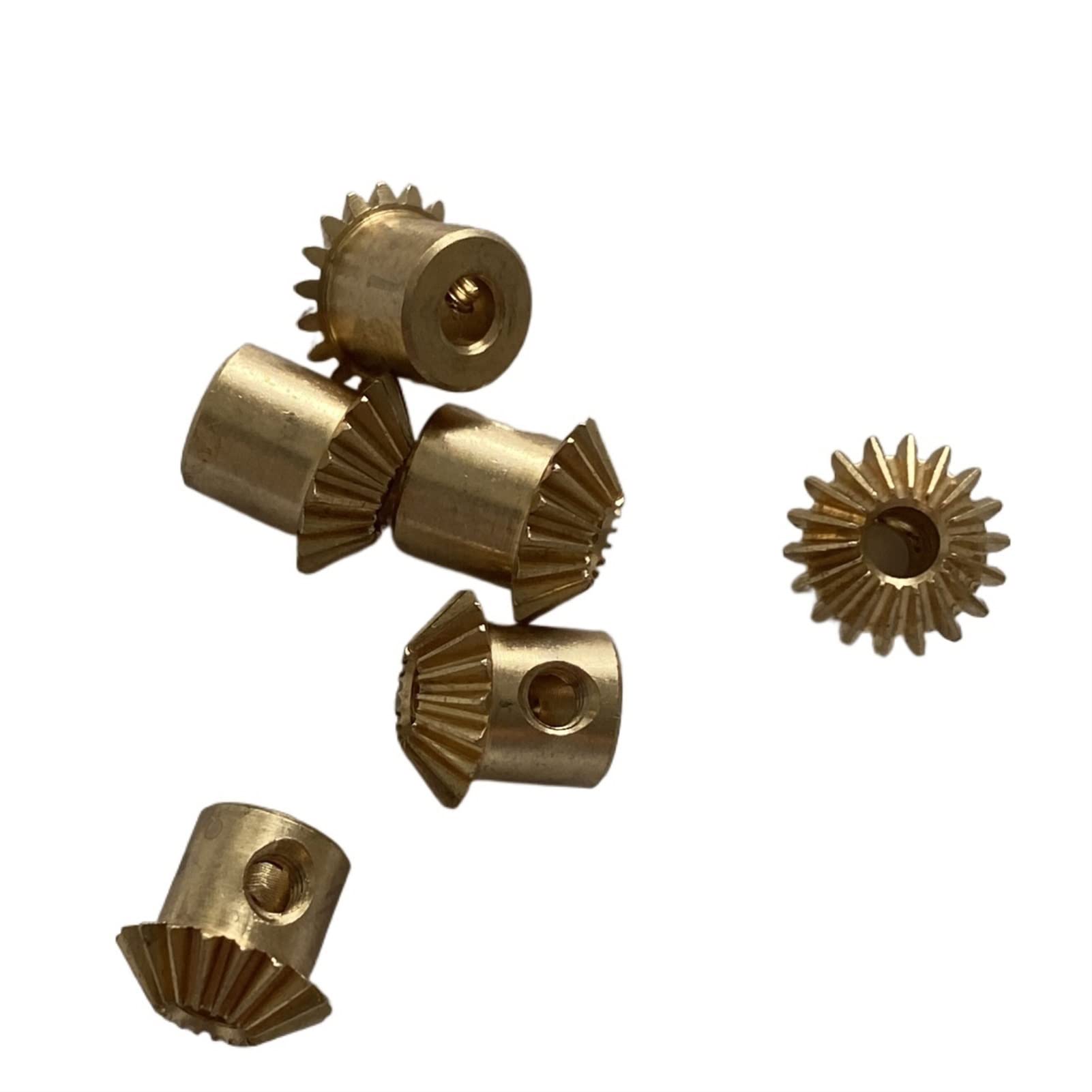 Piccoli ingranaggi conici in ottone, 2PCS 0.5M 18T Ingranaggio conico 3mm Foro Ottone Ingranaggio conico M3 Vite 0.5 Modulo 18 Denti Ingranaggio conico Piccolo Ingranaggio conico mitra verme