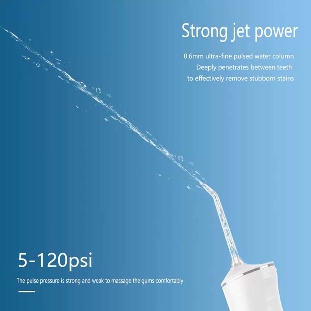 Idropulsore per denti senza fili con 3 modalità, irrigatore orale con rotazione a 360°, impermeabile Ipx7, 180 ml e 4 punte a getto Detergente per denti con presa d'acqua, ricaricabile tramite USB