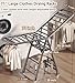 Mimiblack Heavy Duty Clothes Drying Rack Foldable with Wheels, 71'' Extra-Thick Metal Laundry Dryer Stand, 27 Rods Free-Standing for Indoor/Outdoor Windproof Use - Large Size