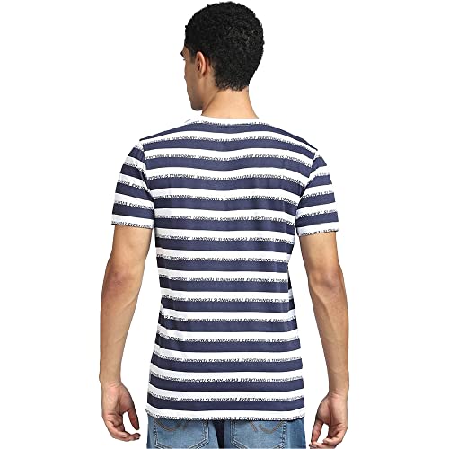 Image of JACK & JONES Men's Printed Slim Fit Crew Neck T-Shirt