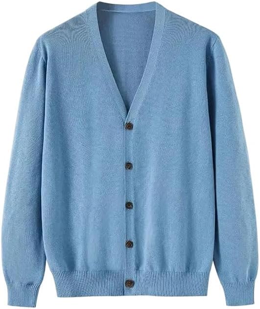 Winter Knit Sweater V-Neck Cardigan Casual Slim Fit Sweater Men's Cotton Long Sleeve Cardigan Sweaters