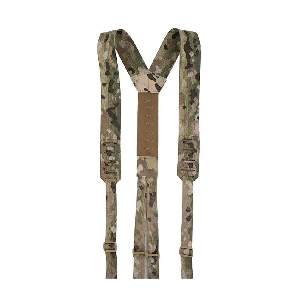 WLXW Y-type Suspenders Waist Seal Strap Braces - Tactical Molle Shoulder Strap, Heavy Duty Waist Belt Function Harness For CS Hunting Airsoft(CP)