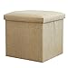 Schuhbank Wechseln LIANGLIANG Polsterhocker Hocker Fußhocker Quadrat Multifunktion Schuhe wechseln Lager Starke Tragfähigkeit Gemütlich Leinen, 3 Farben (Color : Beige, Size : 38x38x38cm)