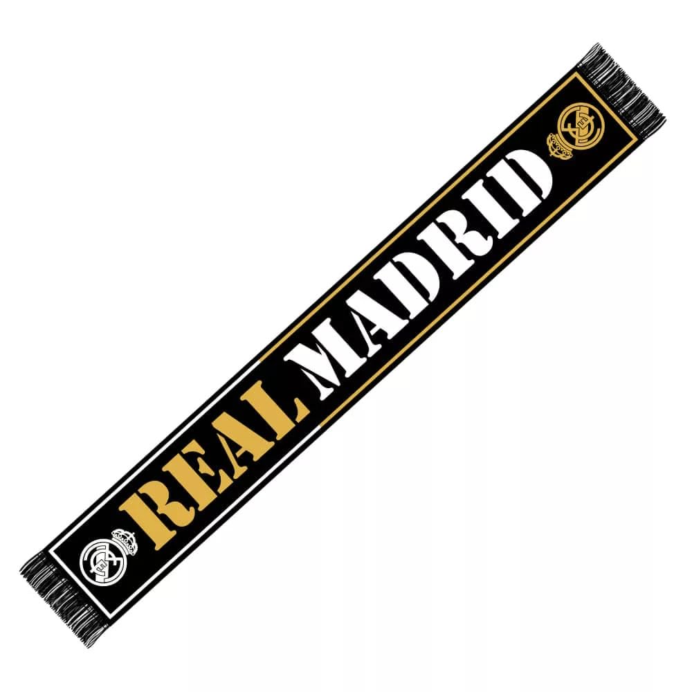 Real Madrid Bufanda Telar Nº26 - Color Negro, Dorado y Blanco