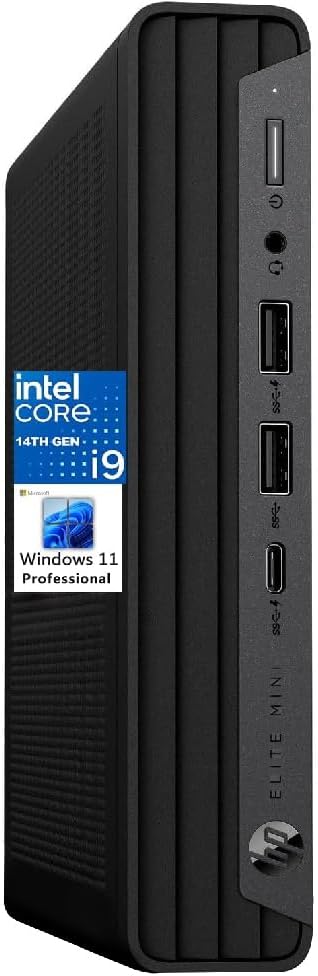 HP Elite Mini 800 G9 Elite Desk Business Desktop Computer, 14th Gen Intel 24-Core i9-14900T up to 5.5GHz, 16GB DDR5 RAM, 512GB SSD, WiFi 6, Bluetooth, Keyboard Included, no Mouse, Windows 11 Pro