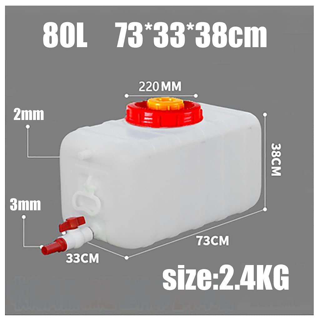Wassertank aus dickem Kunststoff, 80 l, 100 l, tragbarer Wassereimer für Camping, Wandern, Chemikalienbehälter für Camping, Reisen, Outdoor-Aktivitäten, Wasseraufbewahrung, Weinfass (Größe: 80 l)