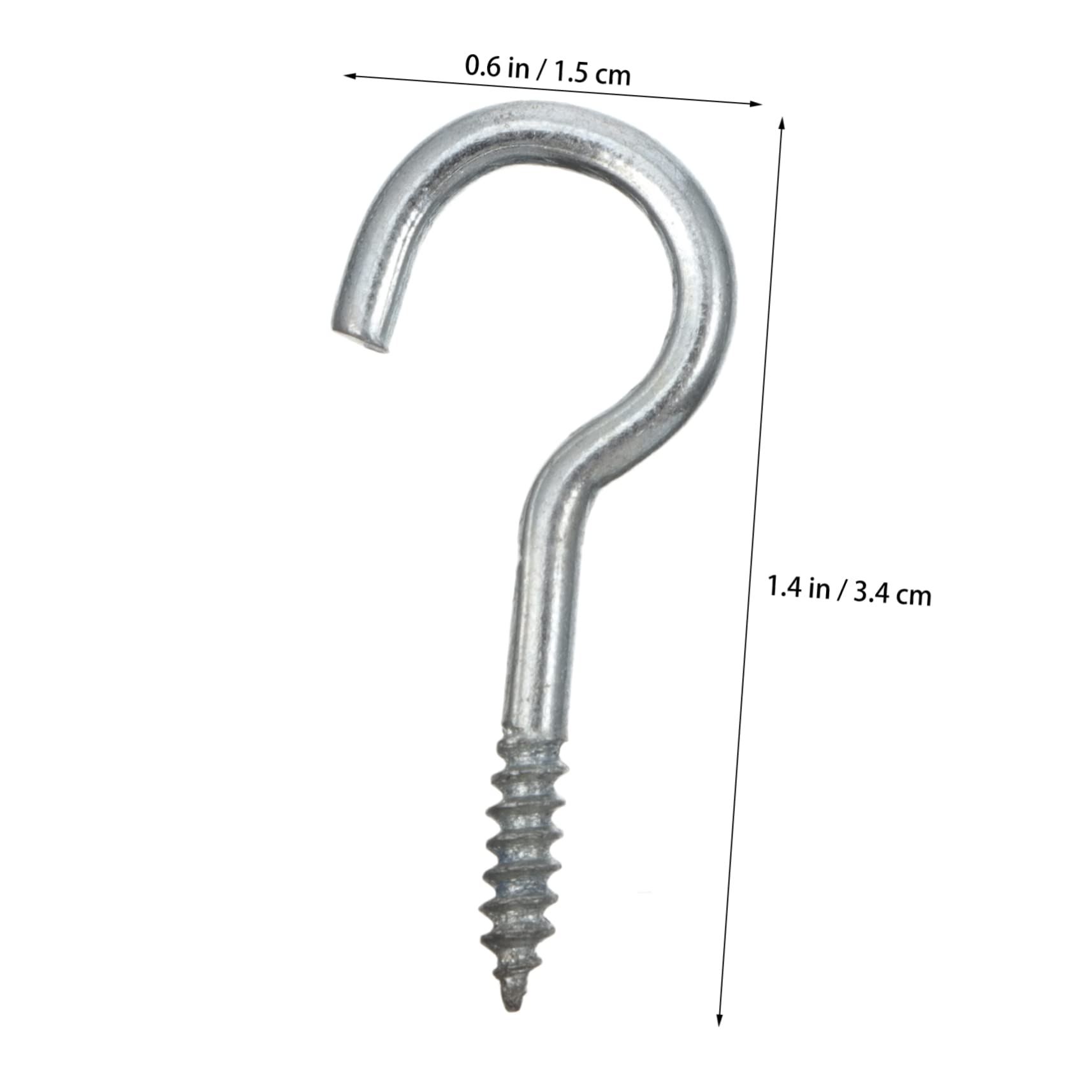 Vernickelt Metall-Deckenhaken, einschraubbare Ösenhaken, 200 Stück Schafaugen-Ring-Lampenhaken, Lichtaufhänger, Schraubhaken