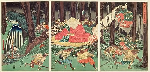 Peinture murale Minamato No Yoshitsune Kuniyoshi - Toile abstraite salon de qualité supérieure