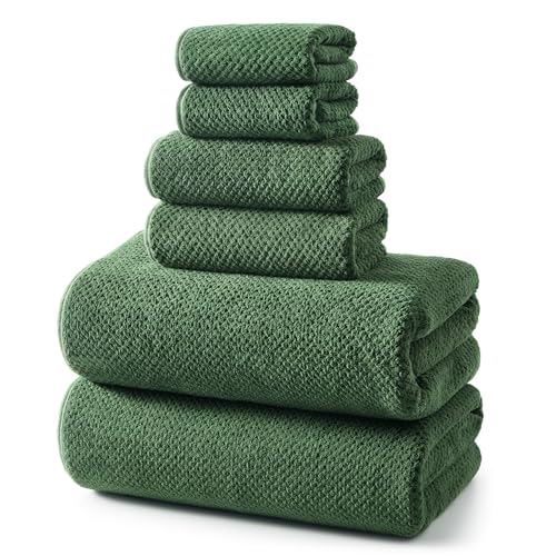 REDKISS 6-Piece Bath Towel Set - 2 Washcloths, 2 Hand