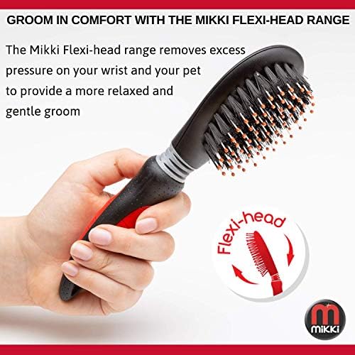 Mikki Dog, Cat Nylon Bristle Brush - Matt and Tangle Remover -Soft Gentle Grooming Brush