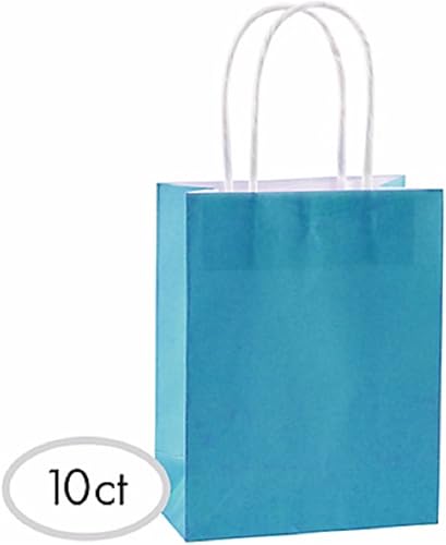 Miniatura 5 de Elegante bolsa de papel verde lima (8.5 x 5.25 x 3.5 pulgadas), 10 piezas, perfecta para fiestas, eventos, regalos y más