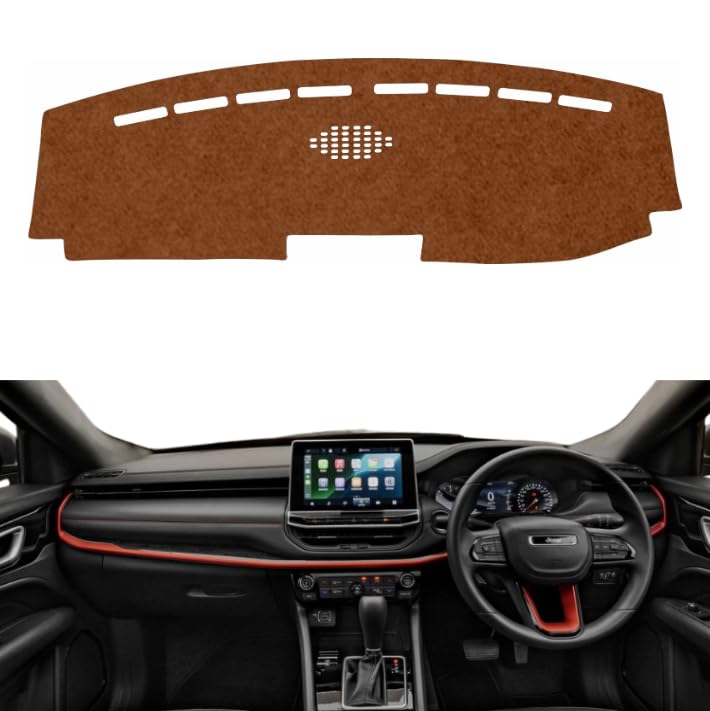 Image of Car Dashboard Cover Compatible with Jeep Compas 2021-2025, Compas Accessories, car Dashboard mat, Anti-Slip Dashboard Cover, Dash Board Cover