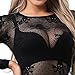 Sesiwadbe Women Sexy Crop Top Shirt Fishnet Lingerie Bikini Cover Up (BlackSkull,M)