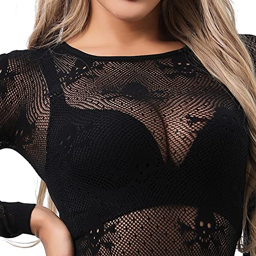 Buitifo Women Sexy Crop Top Fishnet Lingerie Skull Cosplay Tee Shirt Blouse Exotic Beach Cover Up3
