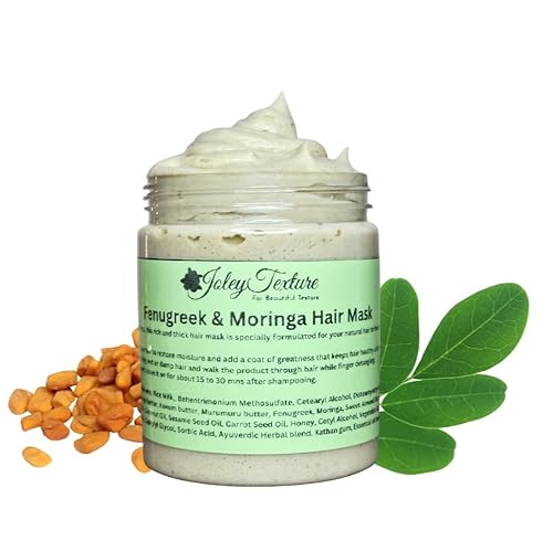 JoleyTexture Moringa fenugreek Hair Mask, with Essentials oils and herbs, For Natural Hair, type 4 hair  For All Hair Textures & Types, For Dry and