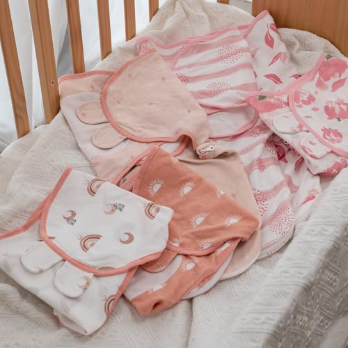 Image of GLLQUEN BABY Newborn Swaddles with Zipper, 0-3 Months, Adjustable Hook&Loop | 3-Pack, Organic Cotton Swaddle, Womb-Like Nursery Swaddling Blanket reduces startle reflex, soft and skin-friendly fabric