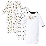 Yoga Sprout Cotton Gowns, 3 Pack, Metallic Moon, 0-6 Months