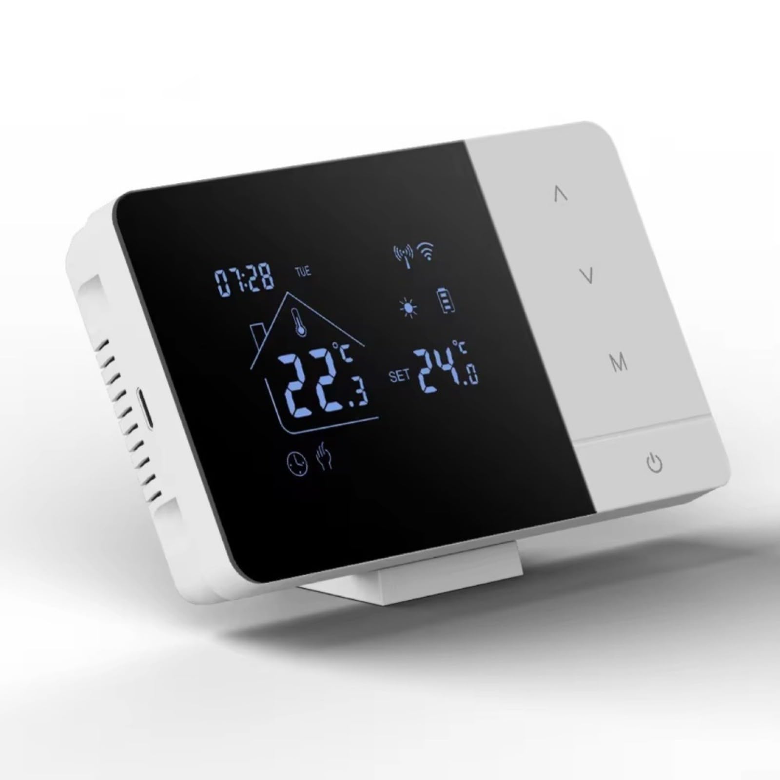 Termostato programmabile wireless per caldaia, per Tuya-Smart e per Smart Life, regolatore di riscaldamento e raffreddamento con app intelligente e controllo vocale, design a parete(With WiFi)