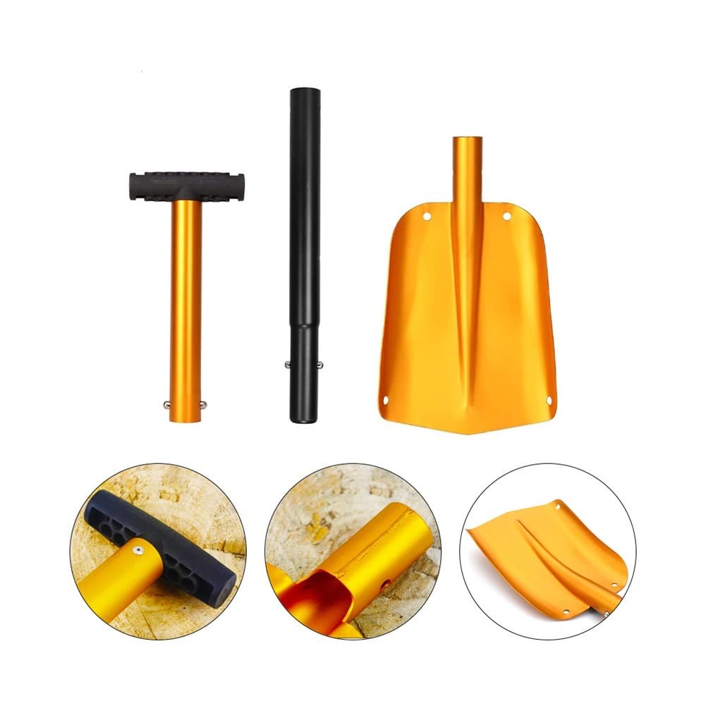 Rascador de hielo para coche Pala Plegable Retráctil, Herramientas Supervivencia Pala Nieve Para Exteriores Aleación Aluminio Pala Hielo Herramienta Removedora De Nieve Invierno Rascadores de hielo pa