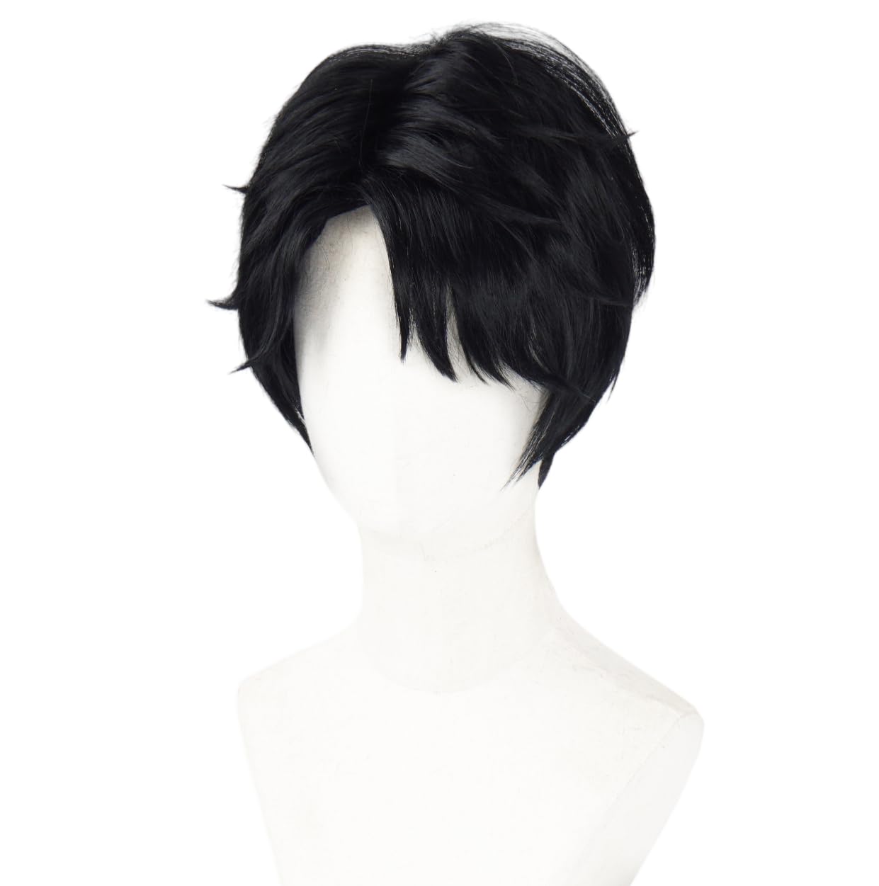 Topcosplay Men's Black Short Wig Synthetic Fiber Halloween Costume Carnival Role Playing Party Wig