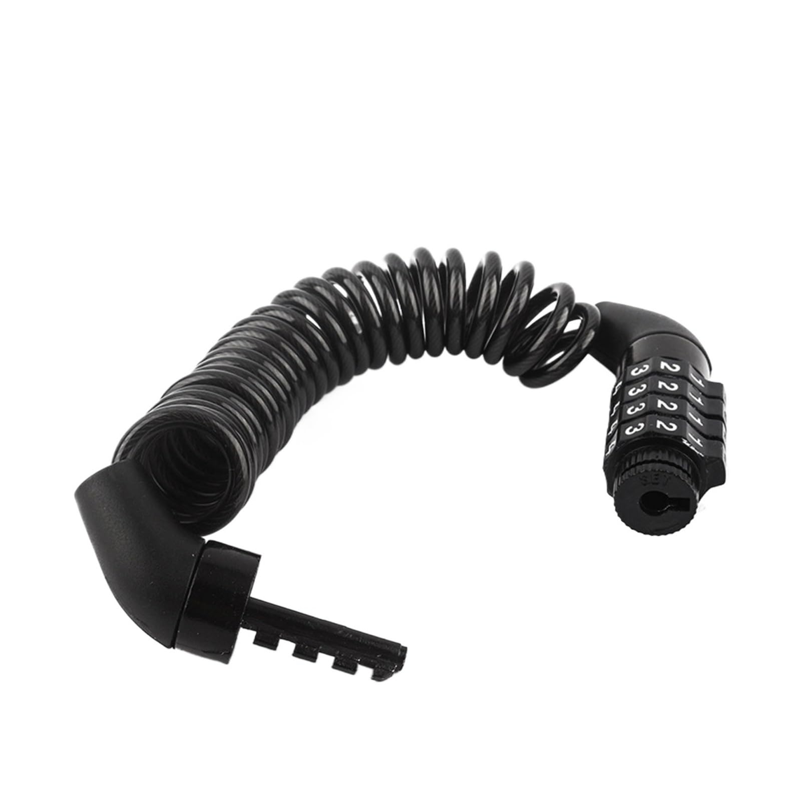 Bicycle Lock 4 Digit Combination Code Steel Cable(Black)
