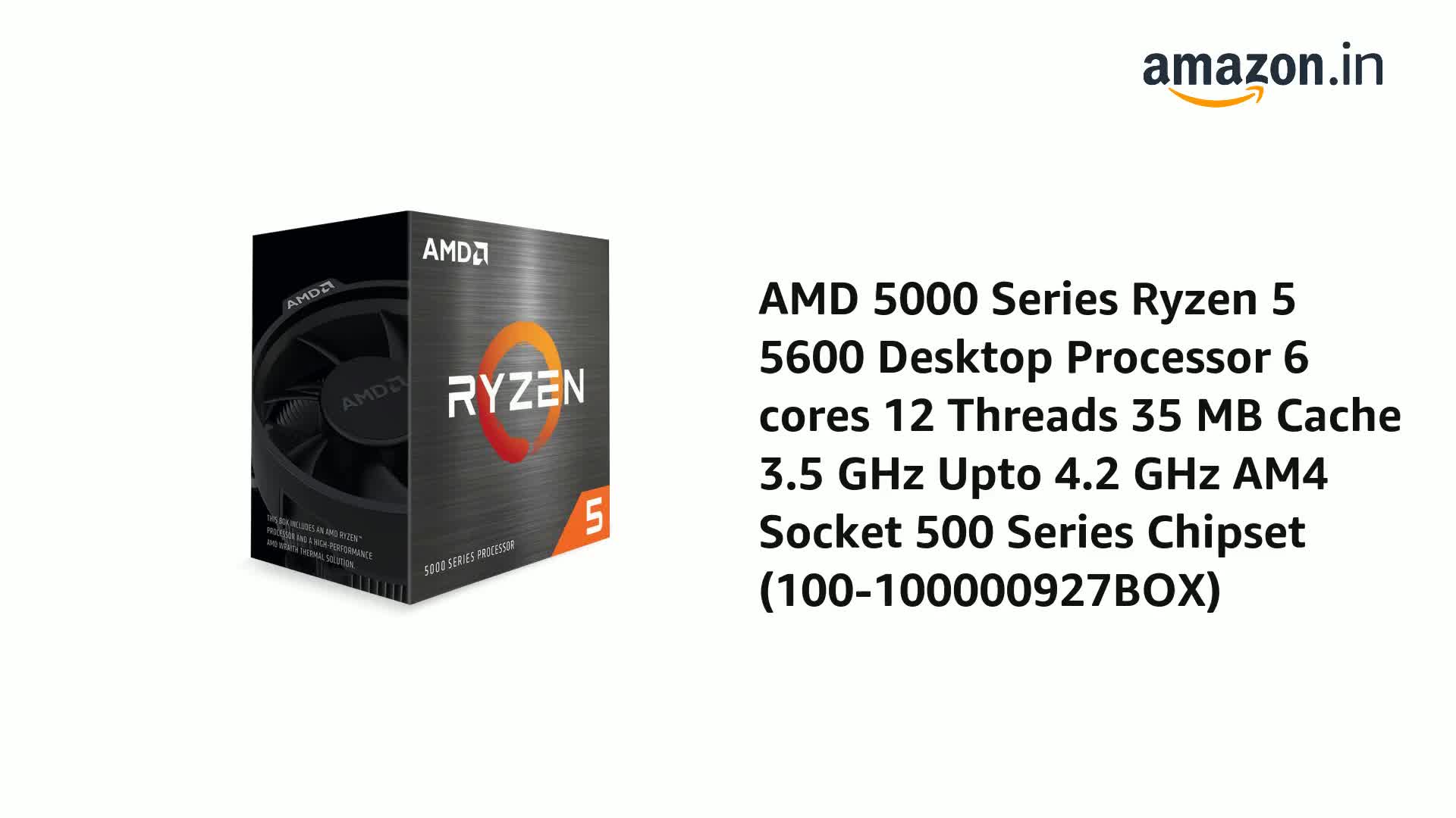 PCパーツ AMD - AMD Ryzen 5 5600 CPU AMD Ryzen 5 5600 6-Core/12-Thread 7nm ZEN 3 Processor with