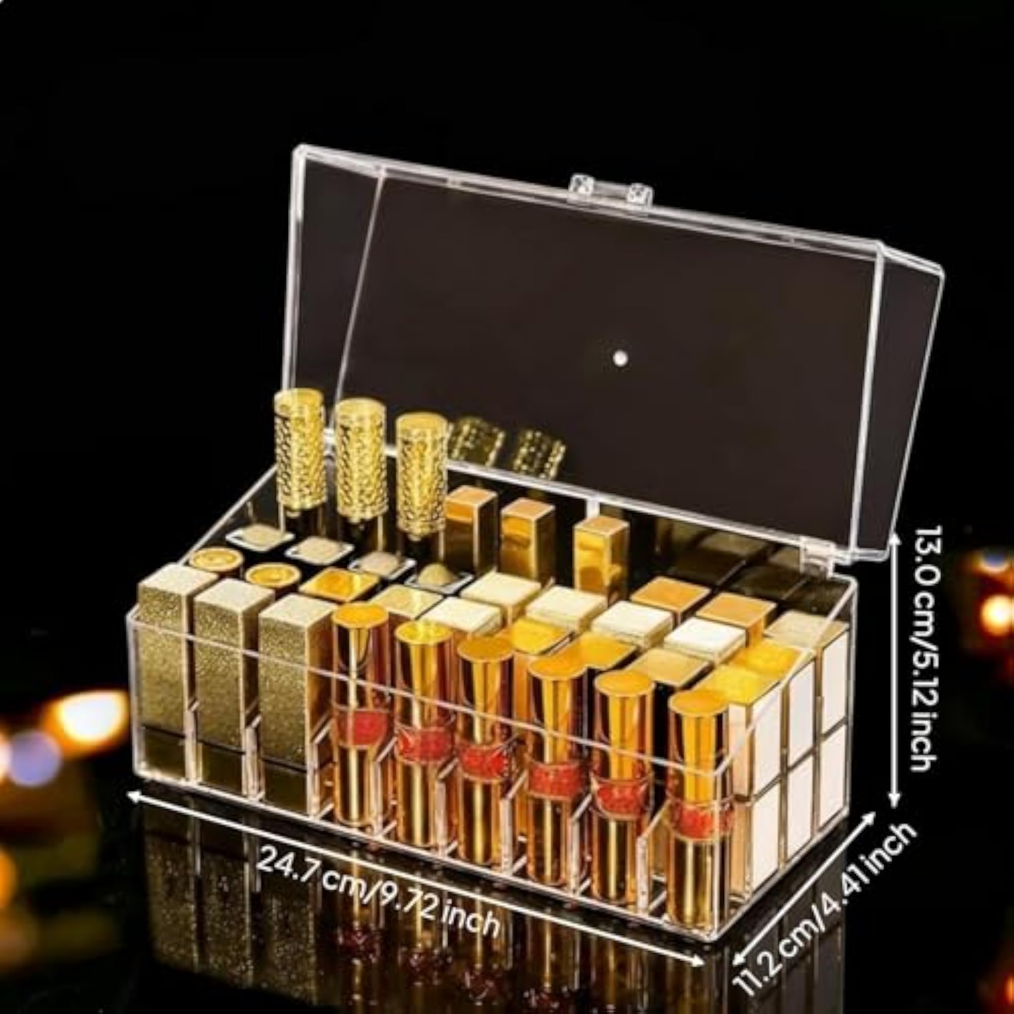 Lipstick Organizer, Acrylic Dust-Resistant Storage Box