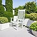 Shine Company Vermont Porch Rocker, High Back Wood Rocking Chair, White