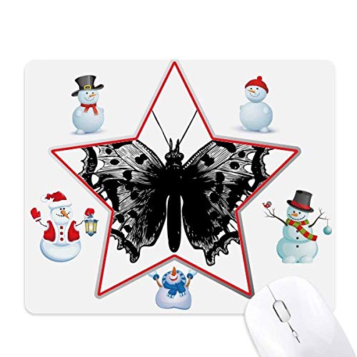 Tapis de souris Papillon Noir et Bonhomme de Neige de Noël XXL