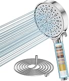 Cobbe Alcachofa de Ducha con Filtro de 20 Pasos, Filtro Cabezal de Ducha con Manguera de 1.5M, Alcachofa Ducha Antical 6 Modos de Rociado Cabezal de Ducha de Alta Presión (Cromado)