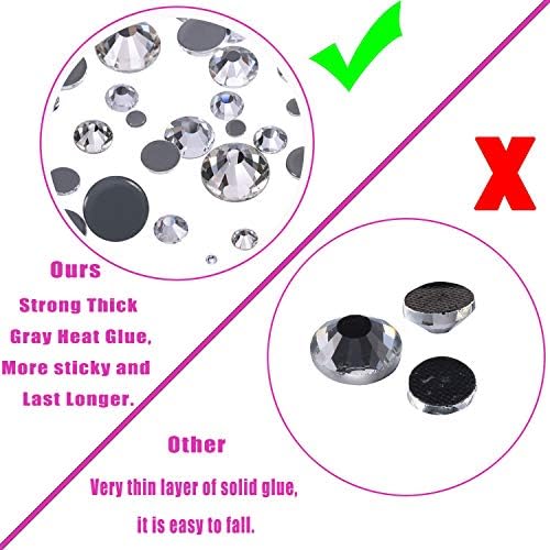 AD Beads 4500 Pieces Hotfix Rhinestones Flat Back 6 Sizes (2-6 mm) Crystal Round Glass Gems with Tweezers and Picking Rhinestones Pen or Crafts Nail Face Art Bags Clothes Shoes DIY (Red)