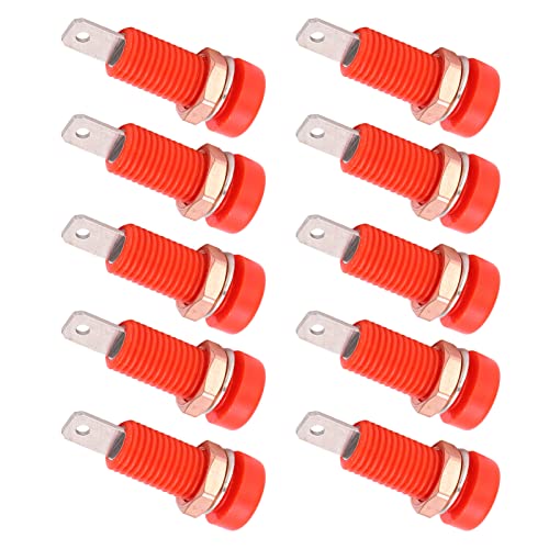 Conectores banana hembra 4mm rojos, pack 10 unidades miniatura 5