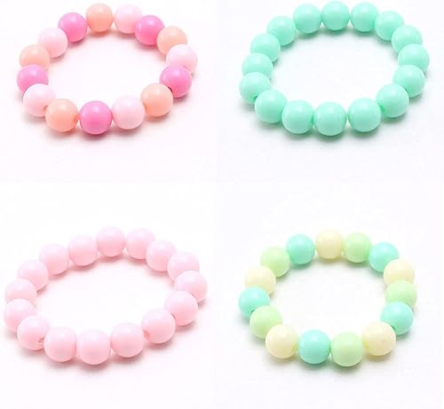 Miniatura 3 de Ankexin Pulseras de princesa, 10 unidades para niños y niñas, pulseras de perlas para adolescentes, juego de joyería para fiesta de disfraces de