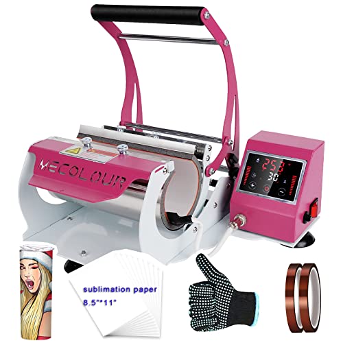 Mecolour 110 V Tumbler Heat Press Machine Mug Heat Press Machine For 20 Oz Straight Sublimation Skinny Tumbler Mug Bottle Heat Transfer Print Rose #TOP9