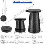 Extra Tall Portable Stool Collapsible Stool for Adults Heavy Duty Folding Stool Wider Seat Portable Seat Telescoping Chair for Camping, Parade, Sporting Event, Campfire Party - Image 2