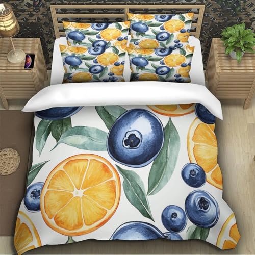 Housse de couette agrumes imprimé 3D de qualité supérieure pour literie de luxe grand format - 5