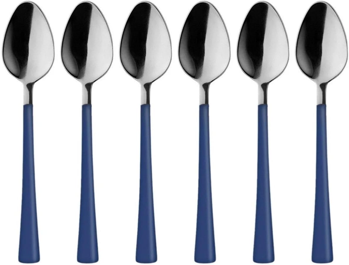Gümüş Mavi, Çay Kaşığı Seti, Paslanmaz Çelik, 11 cm, 6 Adet Set, Elde Yıkanmalı