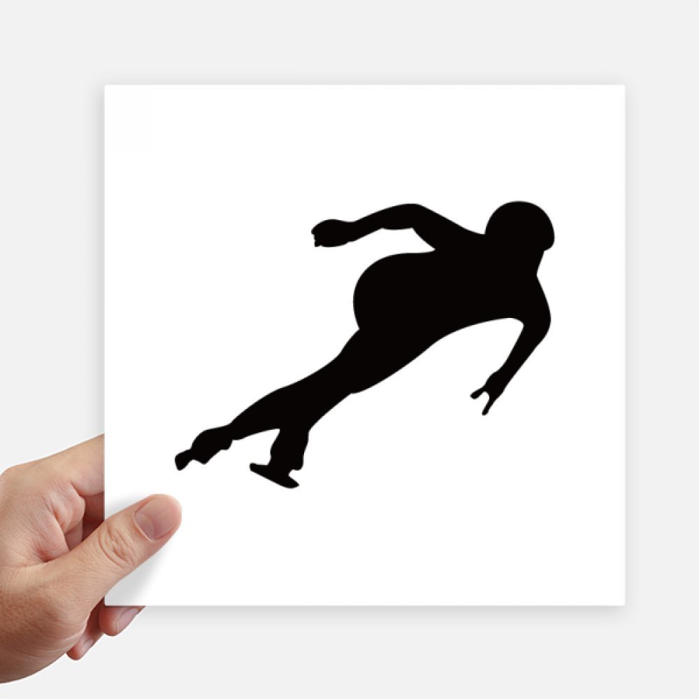 Autocollant carré silhouette patinage de 20 cm pour personnaliser vos murs et ordinateurs portable