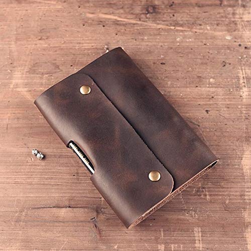 CQU A6 Funda de piel suave auténtica para diario de oficina, diario en espiral de viajeros