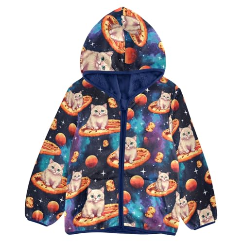CHIFIGNO Pizza Cat Toddler Coats Thickened Warm Soft Comfy Warm up Jacket with Arctic Fleece Lining 5T