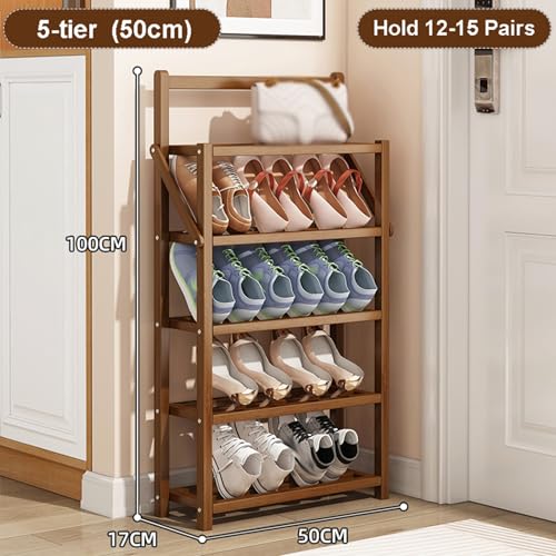 Rangement chaussures compact pour entrée encombrée étagère bois - 3