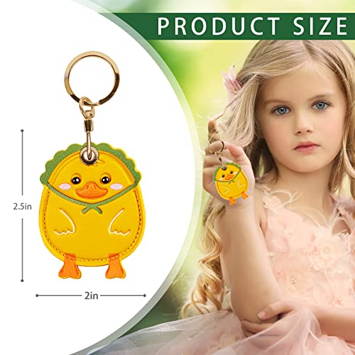 Image of Leather Keychain Case Holder Compatible with Apple AirTag, GPS Airtag Keychain Finder Tracker with Key Ring, Anti-Scratch Protective Air Tag Cover | Leather