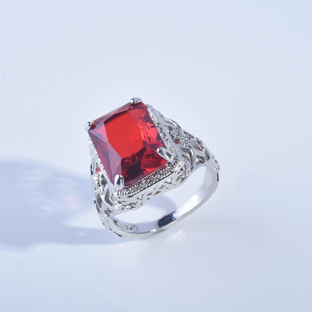 LRGKMCWTOB Natural Tanzanite 925 Silver Ruby Ring Women Wedding Engagement Ruby Ring in Sterling Silver Sterling Silver Ruby Women's Engagement Ring (7)