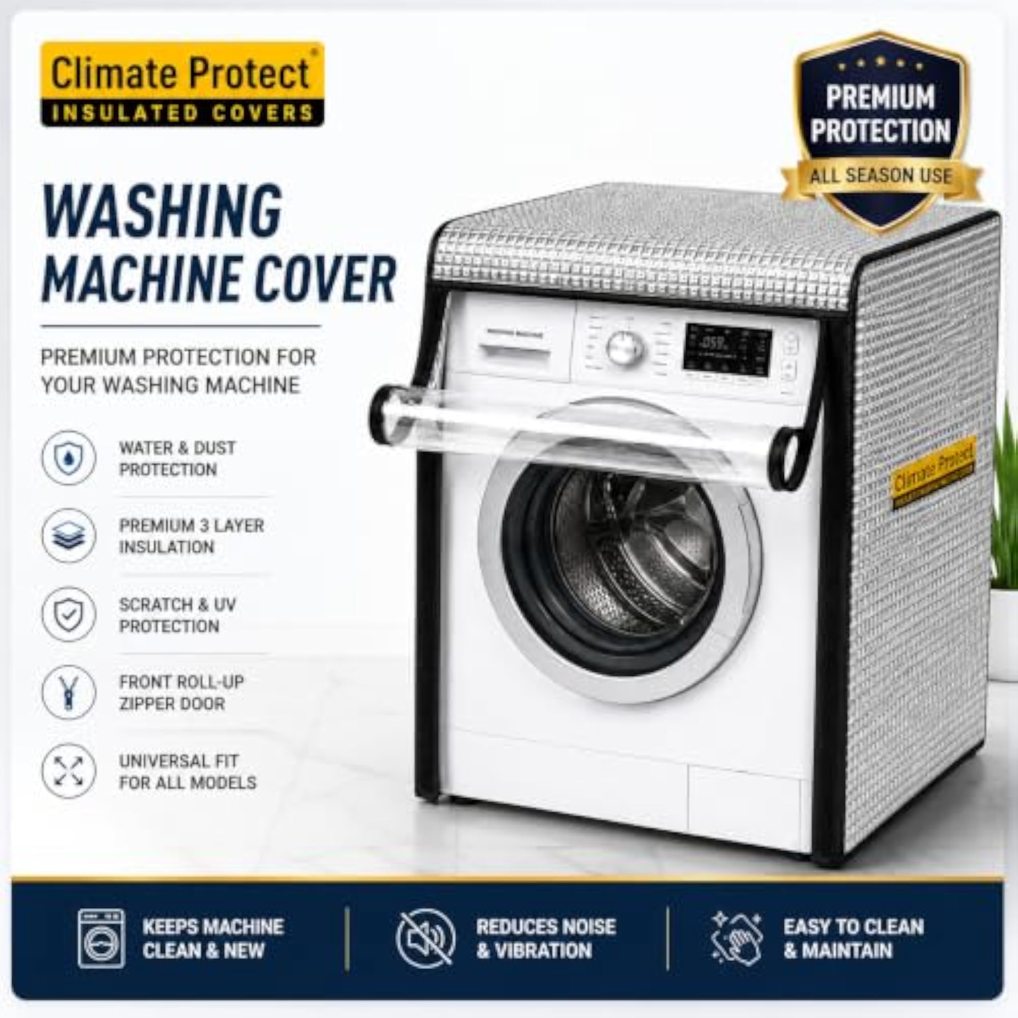 Insulated Washing Machine Cover, Waterproof