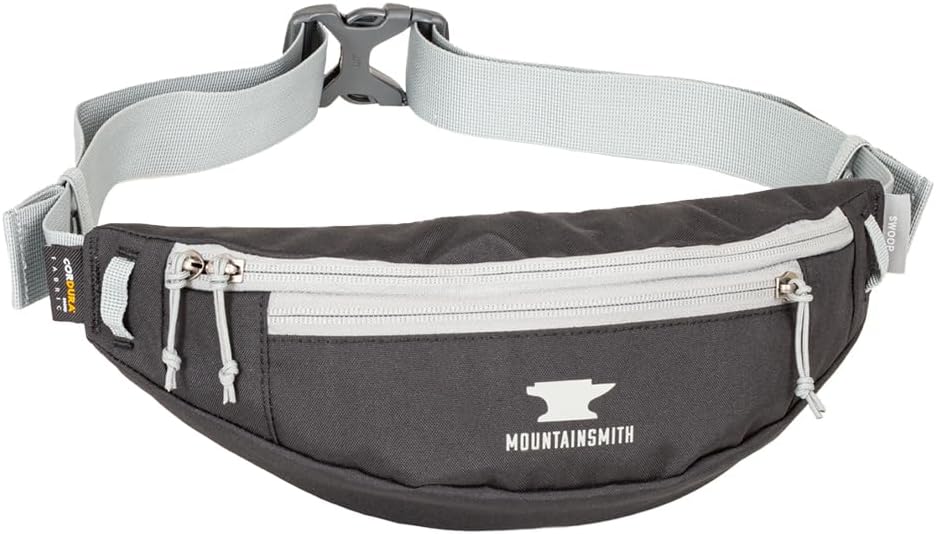 Swoop Lumbar Pack - Heritage Black | Waist, Fanny, Hip, Running, Hiking, Travel, Dog-Walking, 2 Zippered Pockets
