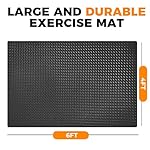 4x6ft Gym Floor Mat 10mm Thick - Large TPE/NPE Foam Workout Mat for Home Gym, Garage Floor, Yoga & Exercise - Non-Slip Eco-Friendly Fitness Mat (Black) - Image 2