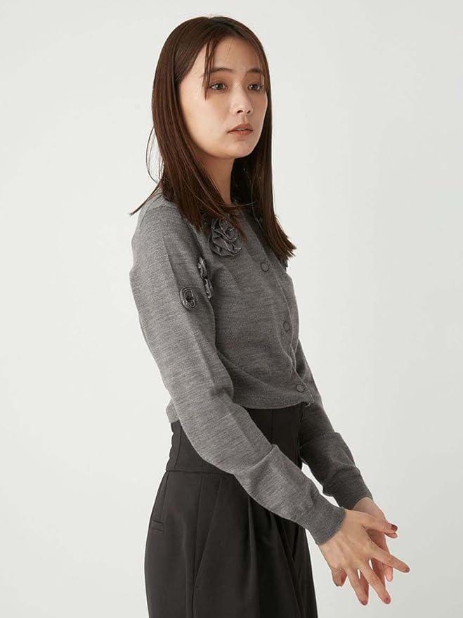 Amazon | [フレイ アイディー] 3Dフラワーカーディガン FWNT245027