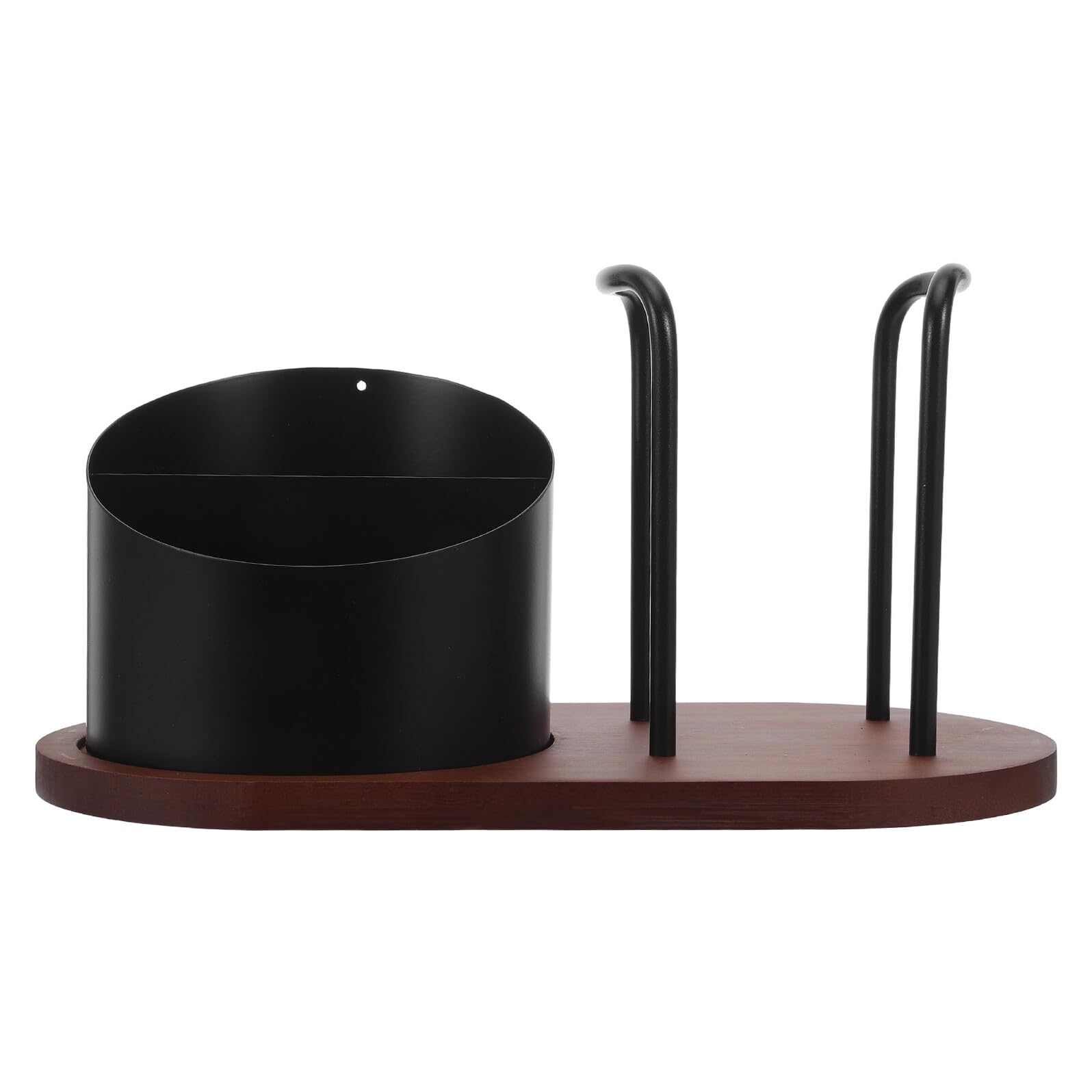 Organisateur de dosettes café compartimenté en bois noir pour un comptoir net
