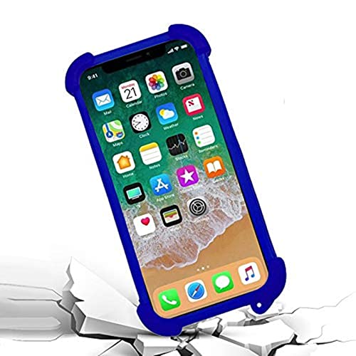 Zittop Universal Smart Phone Bumper Case Elastic Soft Silicone Cover For 5.2" Phones Size 4'' To 6.5'' Inch Case (Blue) #TOP5